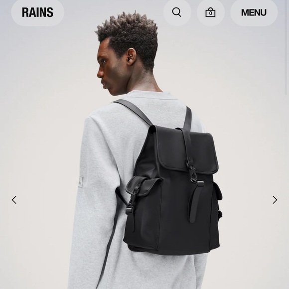 Rains Rucksack Cargo Waterproof Black Backpack - Picture 9 of 10